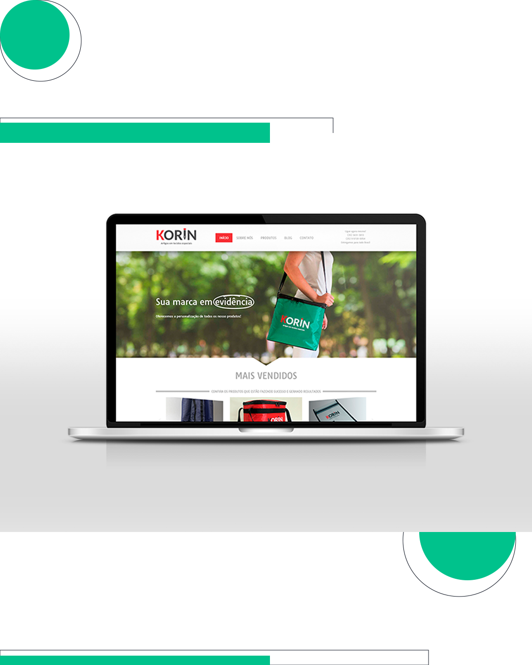 Web Site criado pela oriato, para a empresa Korin Confecção