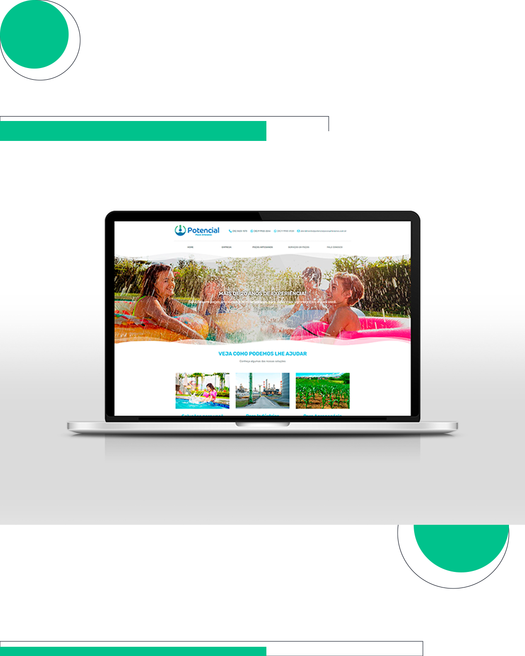 Web Site criado pela oriato, para a empresa Potencial Poços Artesianos
